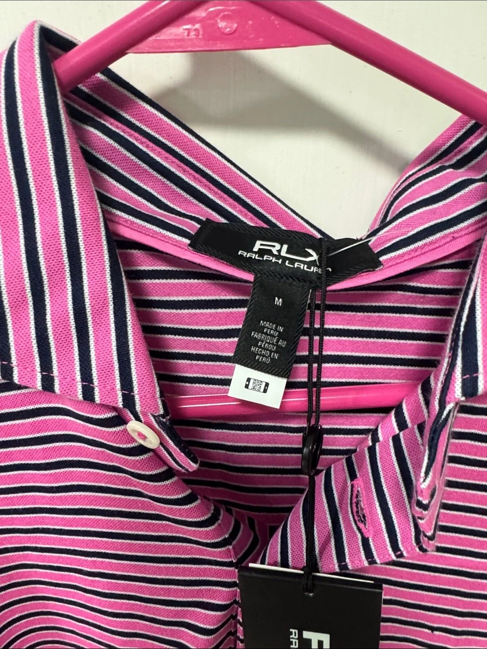 Ralph Lauren Pink and Black Striped Polo